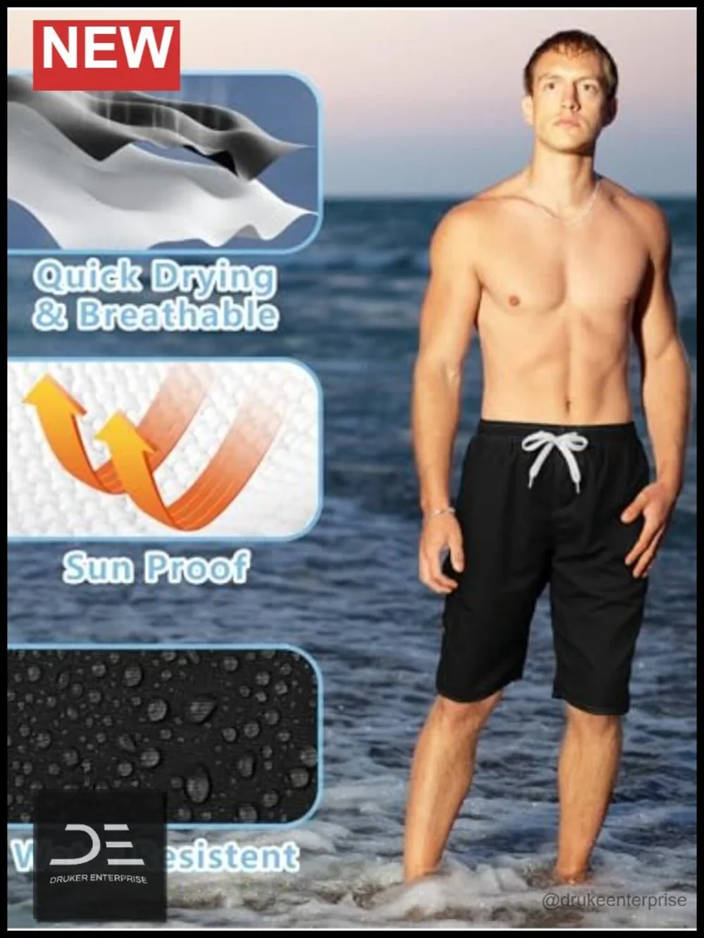 Quick Dry Swim Trunks with Mesh Liner 11 Inseam